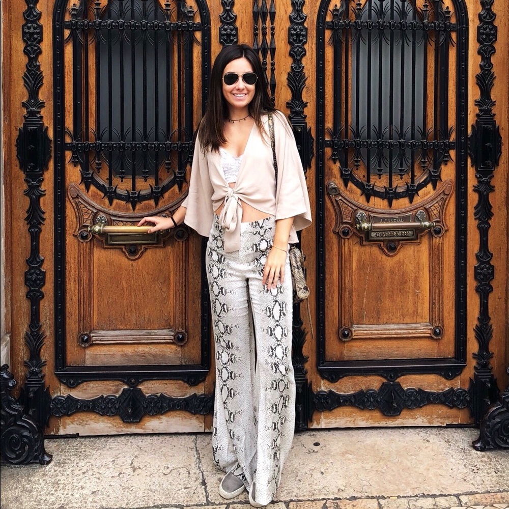 Zara wide leg snake pants